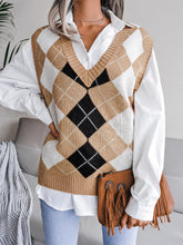 Plaid V-Neck Sweater Vest OutfitFlow